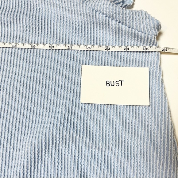 White Birch Ribbed Knit Dress 3X flutter sleeve pastel blue casual stretch comfy - Picture 8 of 12